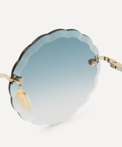 Shop Chloé Rosie Round Sunglasses In Blue