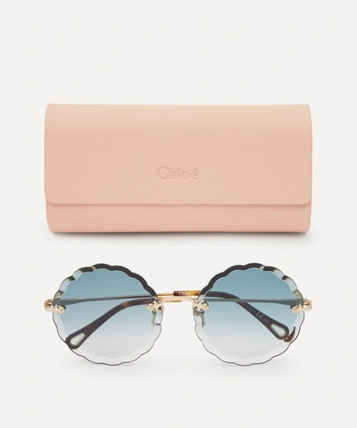 Shop Chloé Rosie Round Sunglasses In Blue