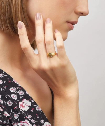 Shop Alex Monroe Gold-plated Heart Signet Ring