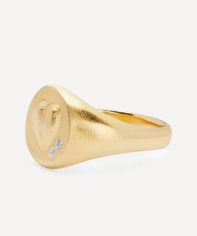 Shop Alex Monroe Gold-plated Heart Signet Ring