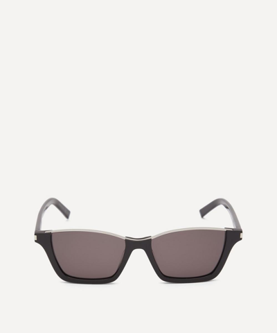 Shop Saint Laurent Dylan Butterfly Sunglasses In Black