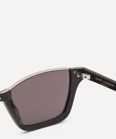 Shop Saint Laurent Dylan Butterfly Sunglasses In Black