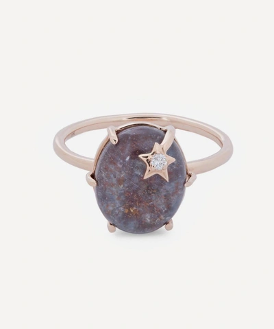 Shop Andrea Fohrman Rose Gold Mini Galaxy Ruby Kyanite And Diamond Star Ring