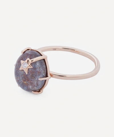 Shop Andrea Fohrman Rose Gold Mini Galaxy Ruby Kyanite And Diamond Star Ring
