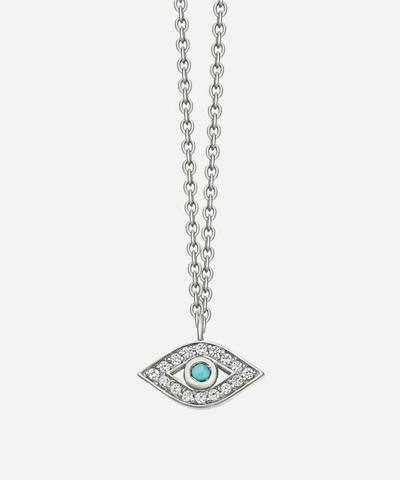 Shop Astley Clarke Biography Mini Evil Eye Pendant Necklace In Silver