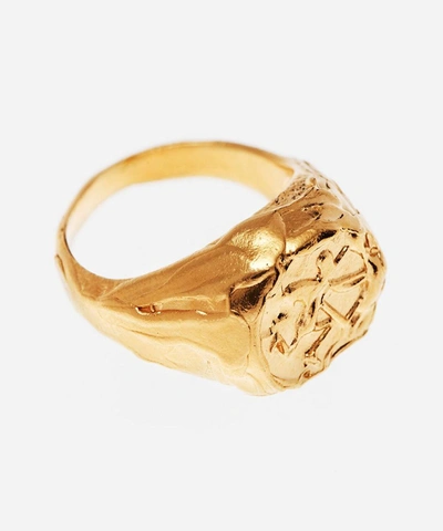 Shop Alighieri Gold-plated The Sagittarius Signet Ring