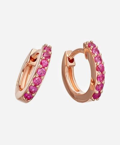ASTLEY CLARKE ASTLEY CLARKE PINK SAPPHIRE MINI HALO HOOP EARRINGS 000577746