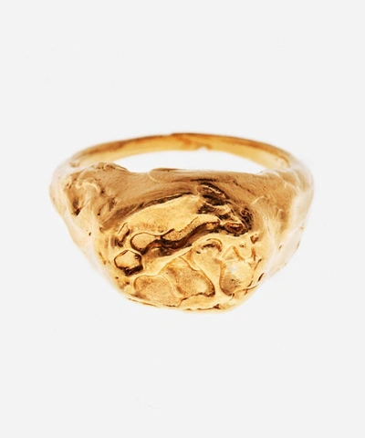 Shop Alighieri Gold-plated The Taurus Signet Ring