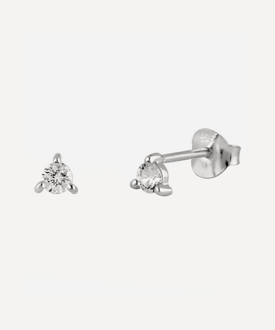 Shop Dinny Hall Silver Gem Drop White Sapphire Stud Earrings