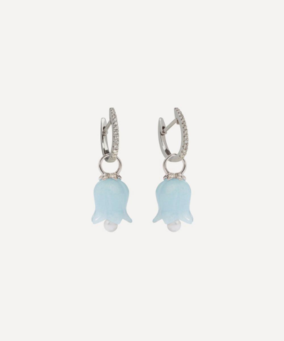 Shop Annoushka 18ct White Gold Aquamarine And Pearl Tulip Earring Drops
