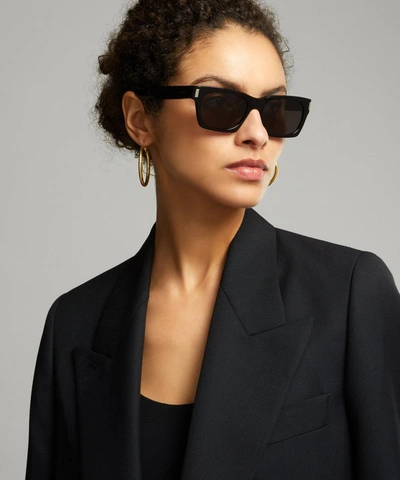 Shop Saint Laurent Square Sunglasses In Black