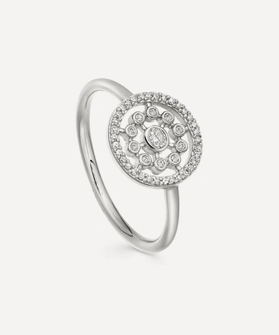 Shop Astley Clarke White Gold Medium Icon Nova Diamond Ring