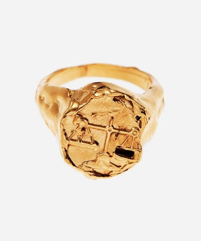 Shop Alighieri Gold-plated The Libra Signet Ring