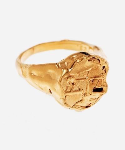 Shop Alighieri Gold-plated The Libra Signet Ring