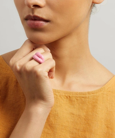 Solange Azagury-partridge Bubble Gum Pink Hotlips Ring In Bubble Gum Pink