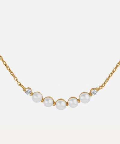 Shop Dinny Hall 14ct Gold Shuga Pearl And Diamond Bar Pendant Necklace