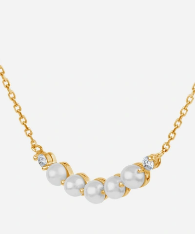 Shop Dinny Hall 14ct Gold Shuga Pearl And Diamond Bar Pendant Necklace