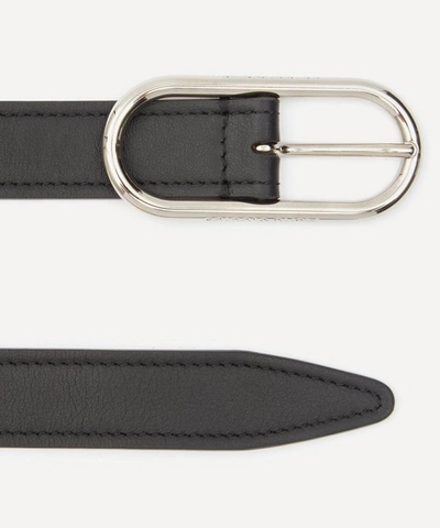 Shop Acne Studios Logo Buckle Leather Belt In Black