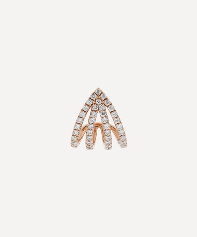 Shop Roxanne First Rose Gold Double Arrow Diamond Huggie Hoop Earring