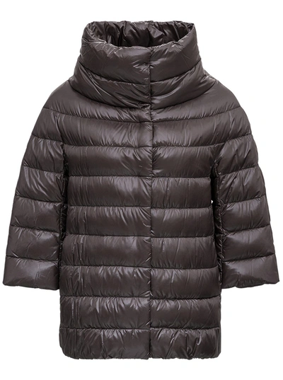 Herno Aminta Short Down Jacket In Grey Nylon In Grey