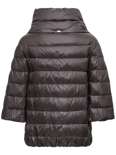 Herno Aminta Short Down Jacket In Grey Nylon In Grey