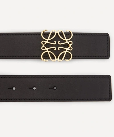 Shop Loewe Anagram Buckle Leather Belt In Black