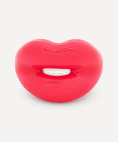 Shop Solange Azagury-partridge Neon Pink Hotlips Ring