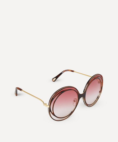 Shop Chloé Carlina Halo Sunglasses In Pink