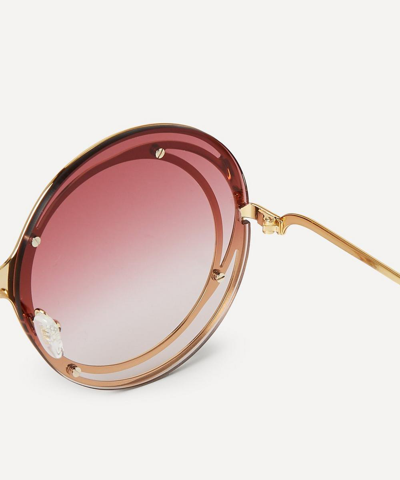 Shop Chloé Carlina Halo Sunglasses In Pink