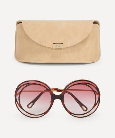 Shop Chloé Carlina Halo Sunglasses In Pink