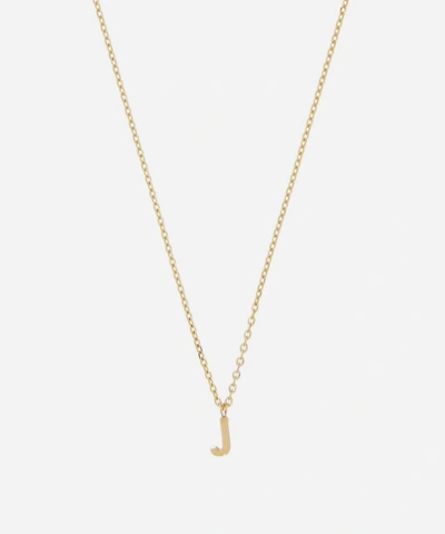 Aurum + Grey 9ct Gold J Initial Pendant Necklace In Gold