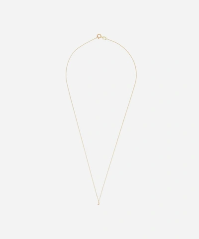 Aurum + Grey 9ct Gold J Initial Pendant Necklace In Gold