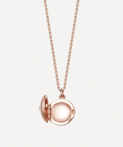 Shop Astley Clarke Mini Biography Locket Necklace In Rose Gold