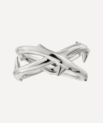 Shop Shaun Leane Silver Rose Thorn Wide Band Ring