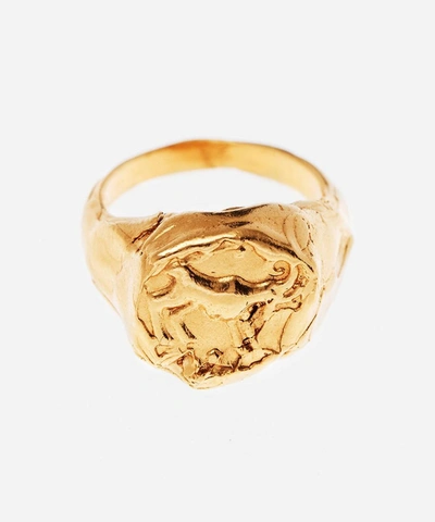 Shop Alighieri Gold-plated The Aries Signet Ring