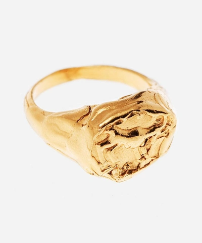 Shop Alighieri Gold-plated The Aries Signet Ring