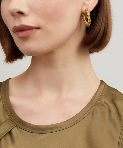 Shop Alighieri Gold-plated The Woven History Textured Hoop Earrings