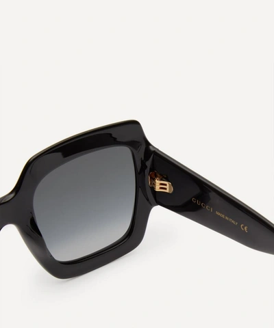 Shop Gucci Oversized Square Sunglasses In Black