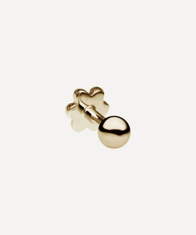 Shop Maria Tash 14ct 2.5mm Ball Single Threaded Stud Earring In Gold