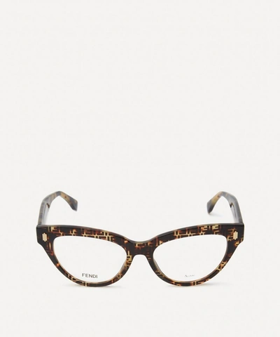 Shop Fendi Cat Eye Acetate Optical Glasses In Brown