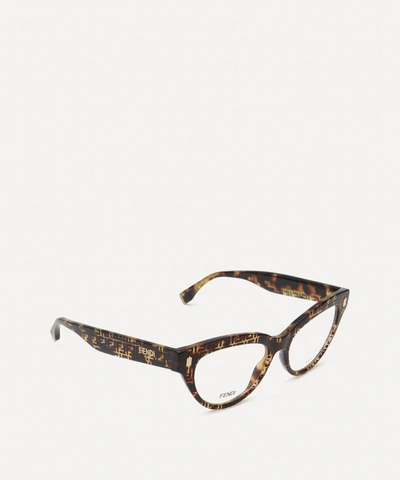 Shop Fendi Cat Eye Acetate Optical Glasses In Brown
