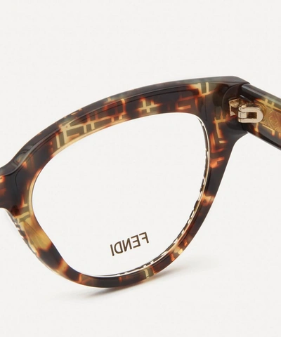 Shop Fendi Cat Eye Acetate Optical Glasses In Brown