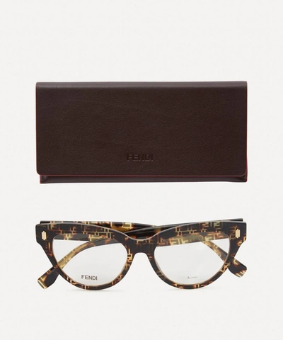 Shop Fendi Cat Eye Acetate Optical Glasses In Brown