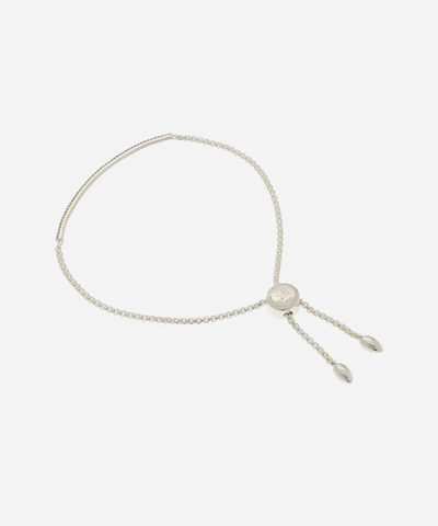 Monica Vinader Silver Fiji Mini Diamond Bar Bracelet In Silver
