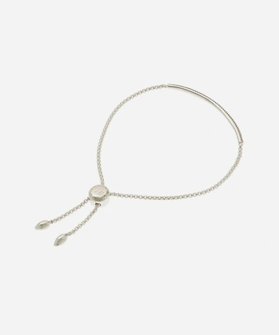 Monica Vinader Silver Fiji Mini Diamond Bar Bracelet In Silver