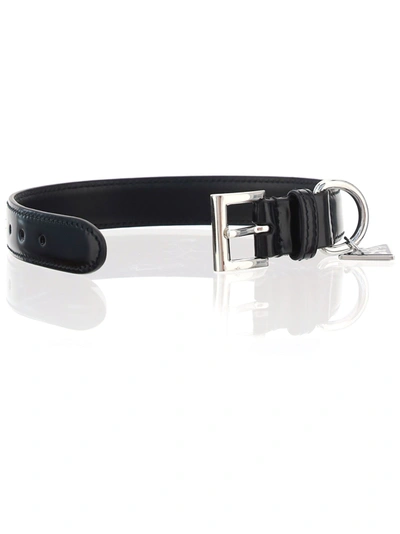 Shop Prada Men's Black Leather Bracelet