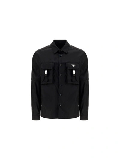 Shop Prada Men's Black Polyamide Shirt