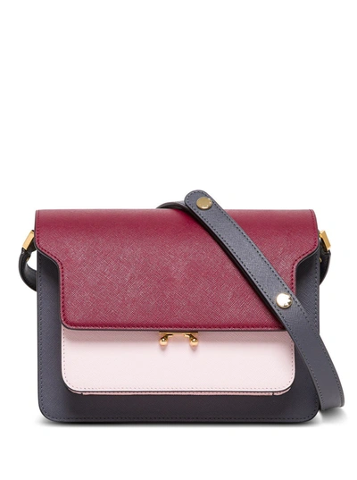 Shop Marni Trunk Crossbody Bag In Multicolor Saffiano Leather