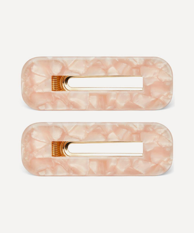 Shop Valet Greta Hair Clips Set Of Two In Pink