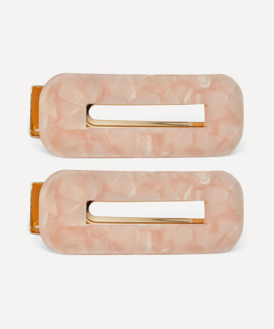 Shop Valet Greta Hair Clips Set Of Two In Pink